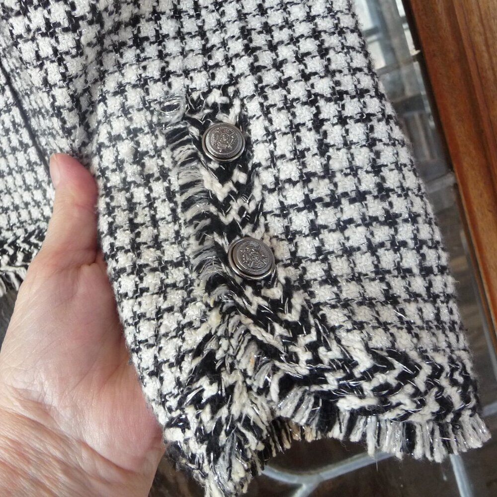 WHBM HOUNDSTOOTH JACKET BLAZER MEDIUM - image 6